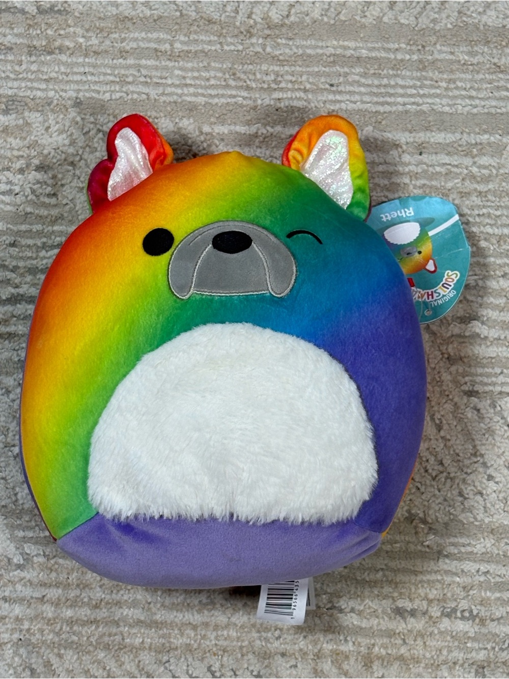 Squishmallows Rhett the Pride French Bulldog 10” NWT Rainbow Dog PRIDE